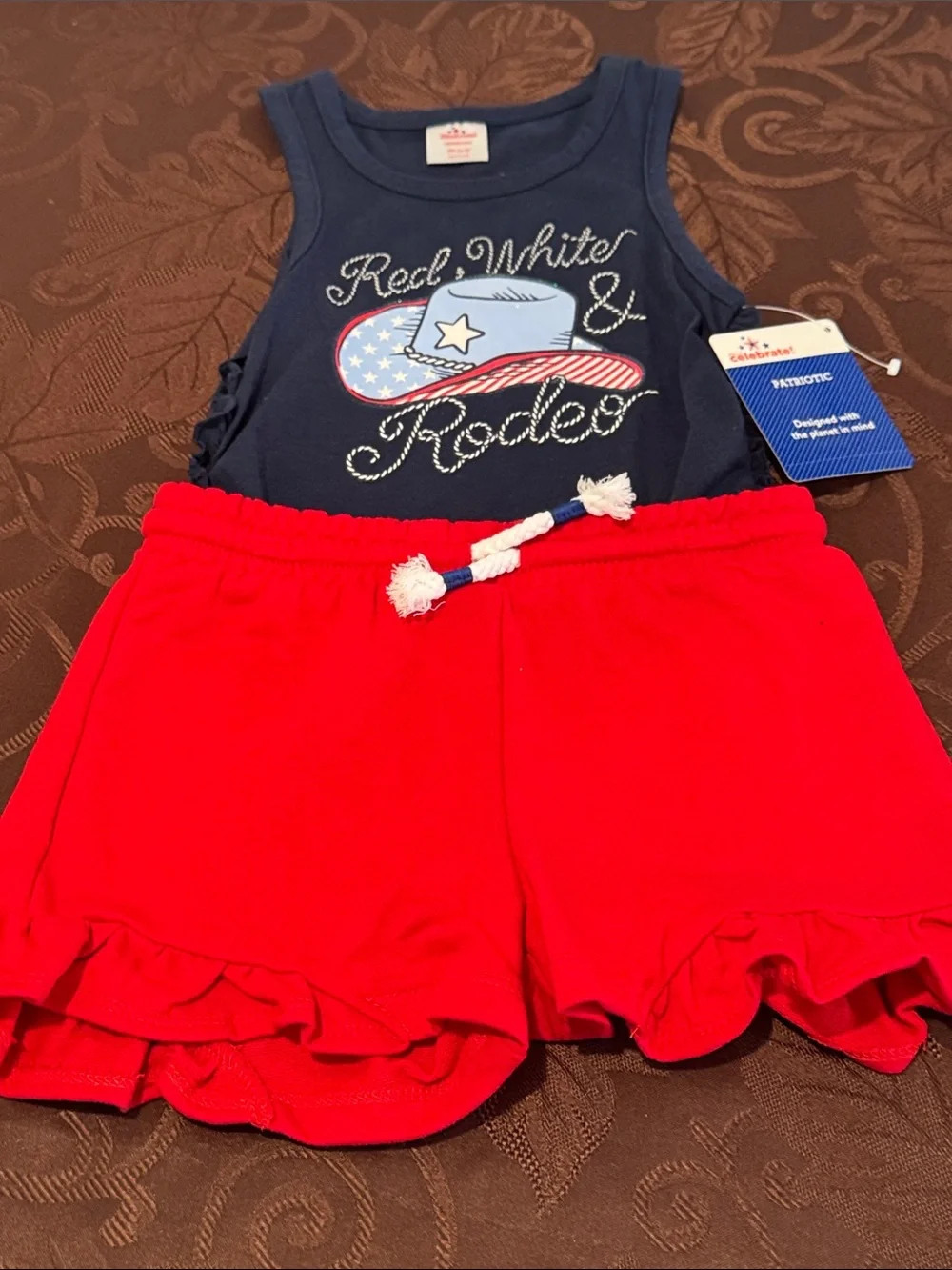 🌟3/$15🌟🇺🇸Red White & Rodeo. Kids Short Set. Size 4/5